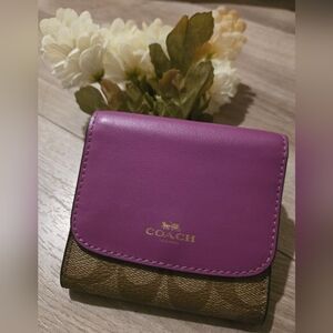 Coach Purple and Brown Women's Wallet